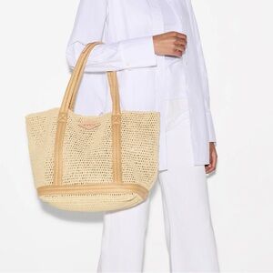 NWT MZ Wallace Medium Rafia Tote Bag in Camel